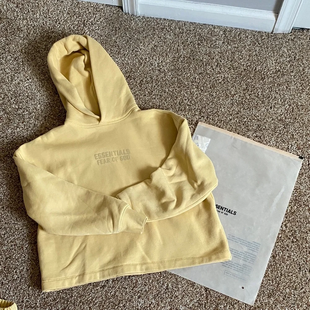 Essentials Kids Light Yellow Joggers - Picture 2 of 3